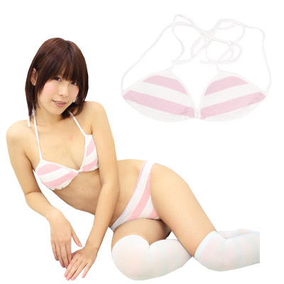 ボーダー三角ビキニブラ(しま三角ブラ)